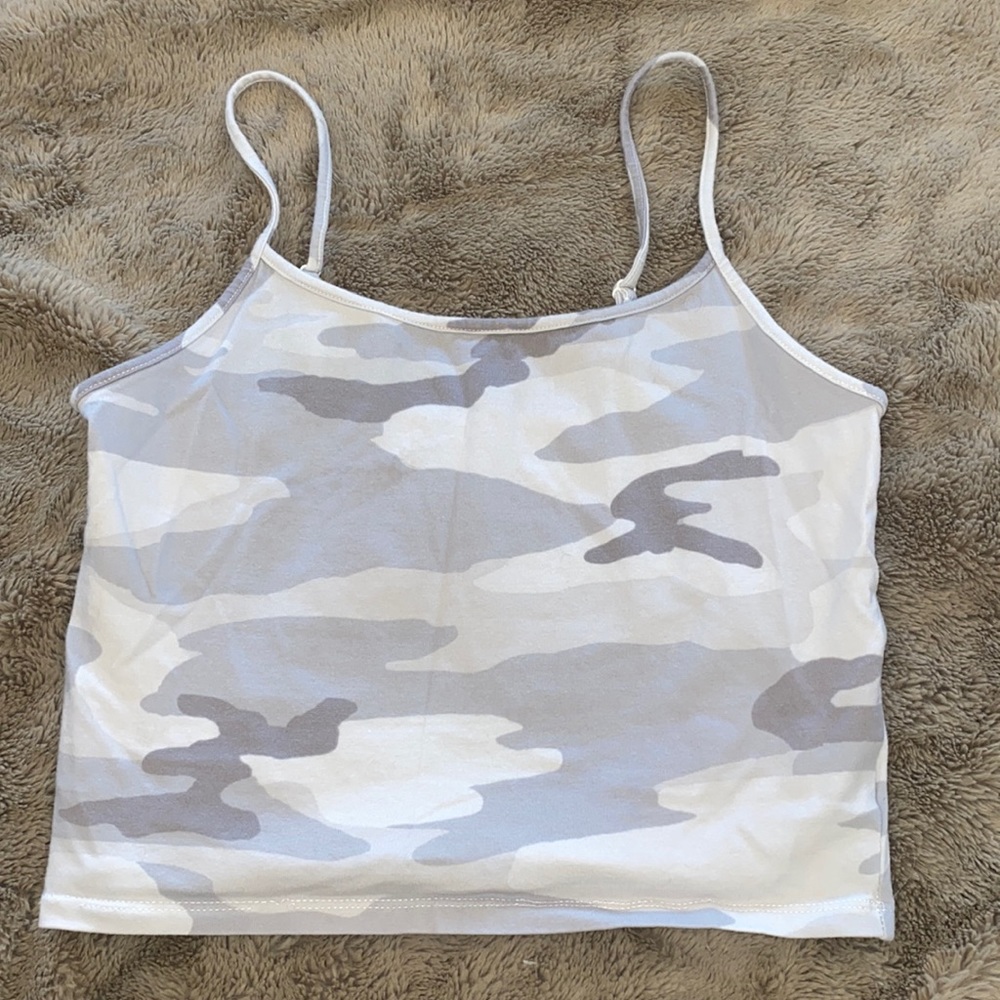 American eagle camo grey and white tank top